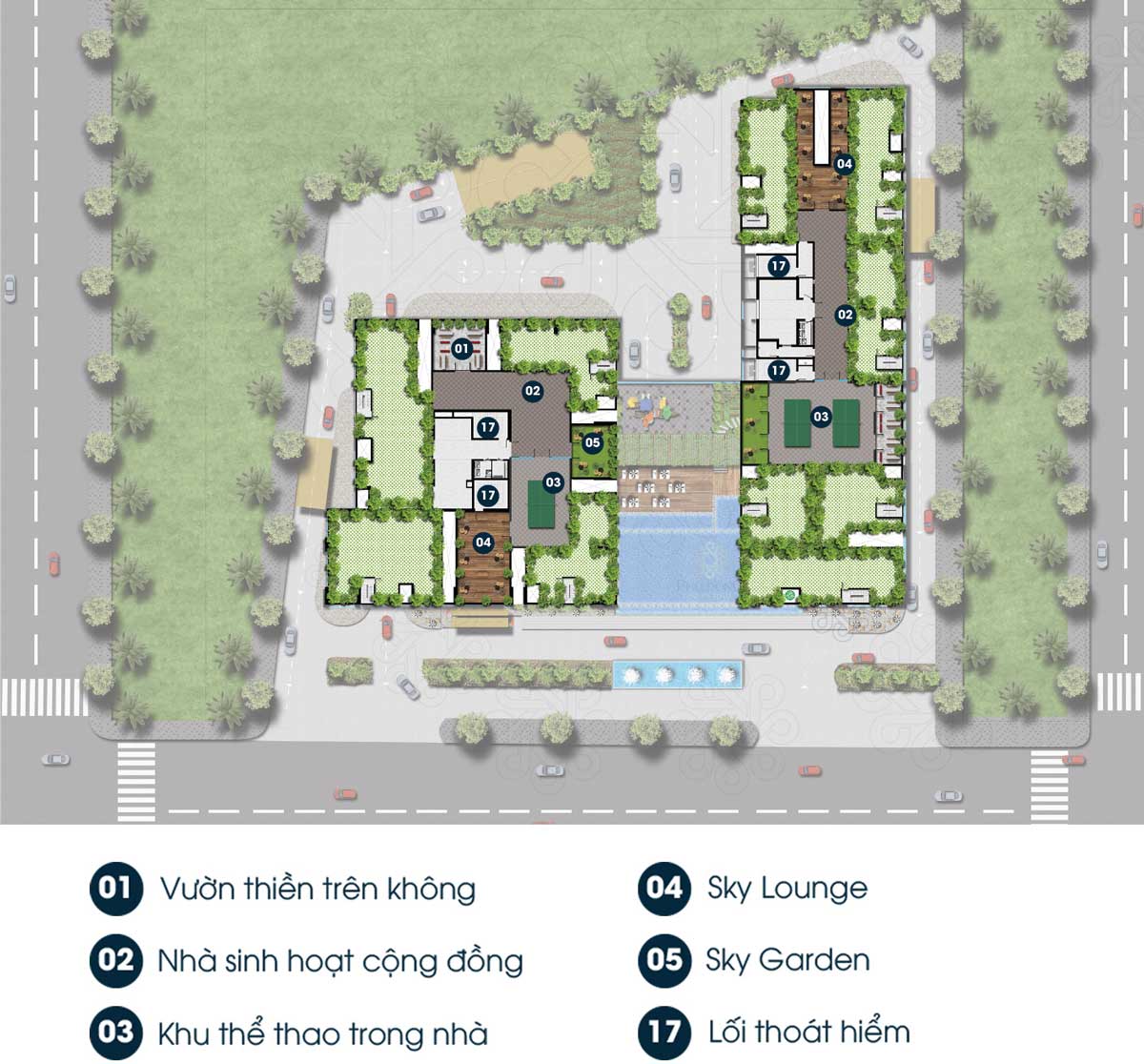 Sơ đố tiện ích căn hộ Phú Đông Premier ở sân thượng Sơ đố tiện ích căn hộ Phú Đông Premier ở sân thượng