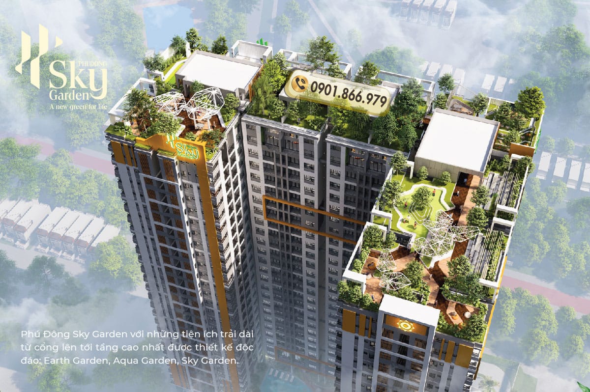 Tiện ích tầng thượng Phú Đông Sky Garden