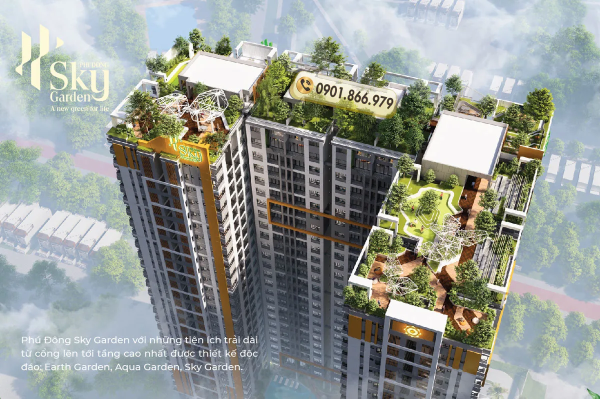 Tiện ích tầng thượng Phú Đông Sky Garden