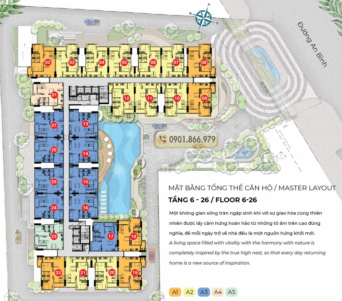 Mặt bằng tổng thể căn hộ chung cư Phú Đông Sky Garden