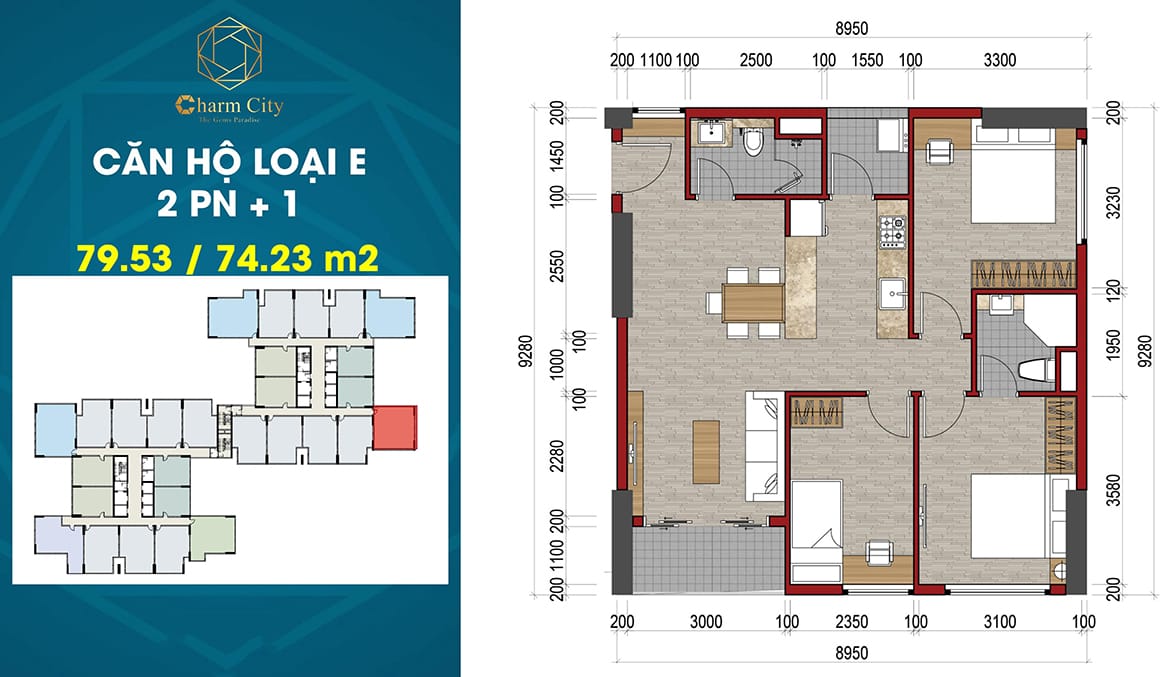 Thiết kế dự án căn hộ chung cư Charm City Dĩ An Bình Dương chủ đầu tư DCT Group