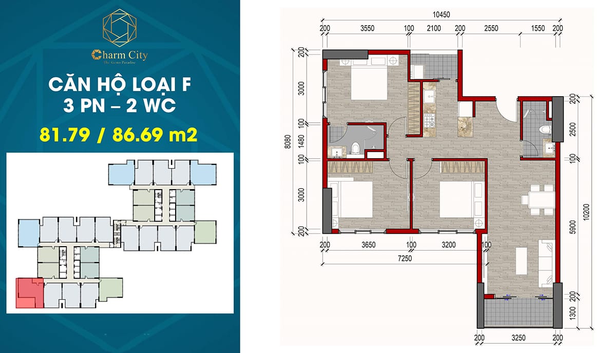 Thiết kế dự án căn hộ chung cư Charm City Dĩ An Bình Dương chủ đầu tư DCT Group