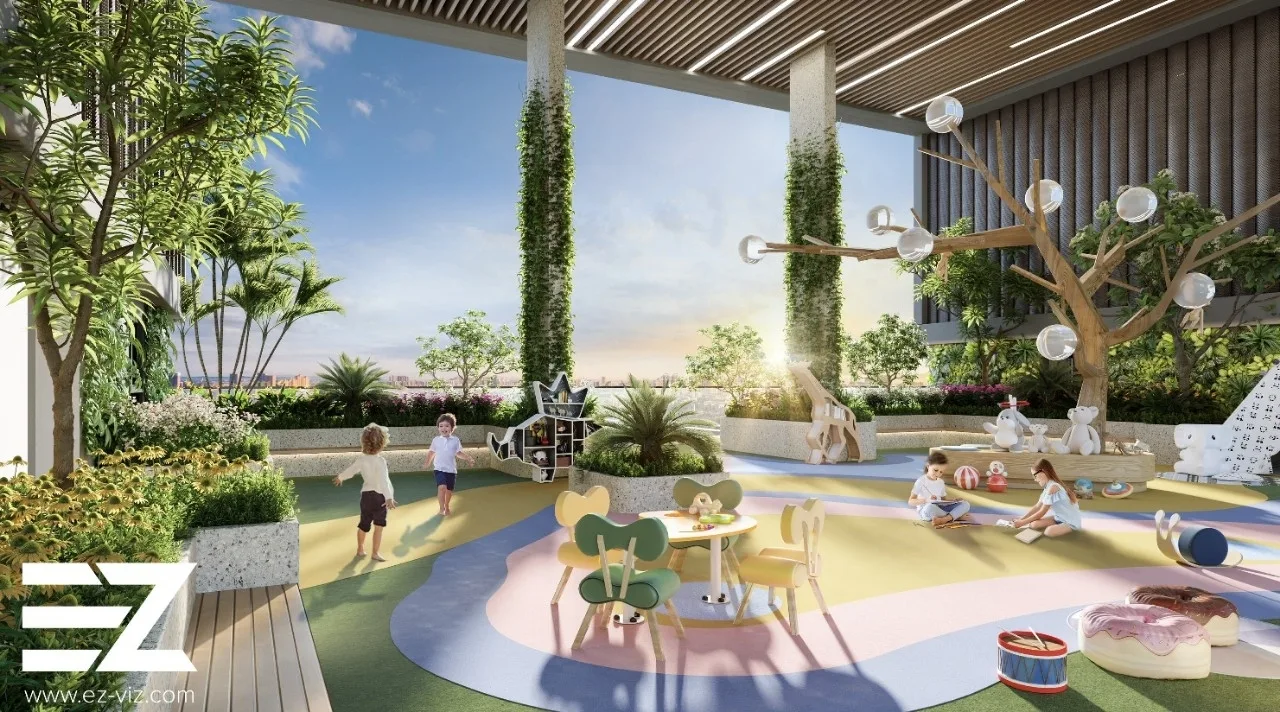 Khu vui chơi trẻ em được thiết kế an toàn và sáng tạo tại Phú Đông Sky One.