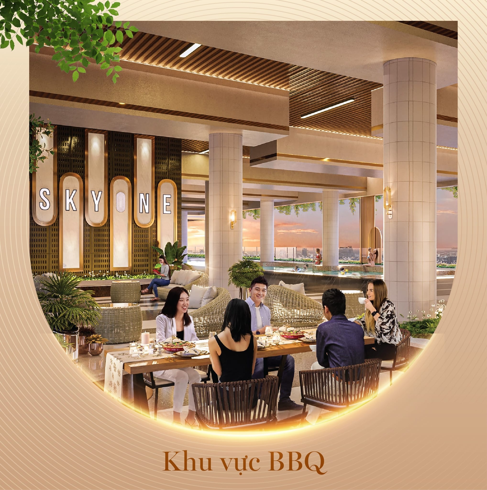 Khu vực BBQ lý tưởng cho những buổi tiệc ngoài trời tại Phú Đông Sky One. Khu vực BBQ lý tưởng cho những buổi tiệc ngoài trời tại Phú Đông Sky One.
