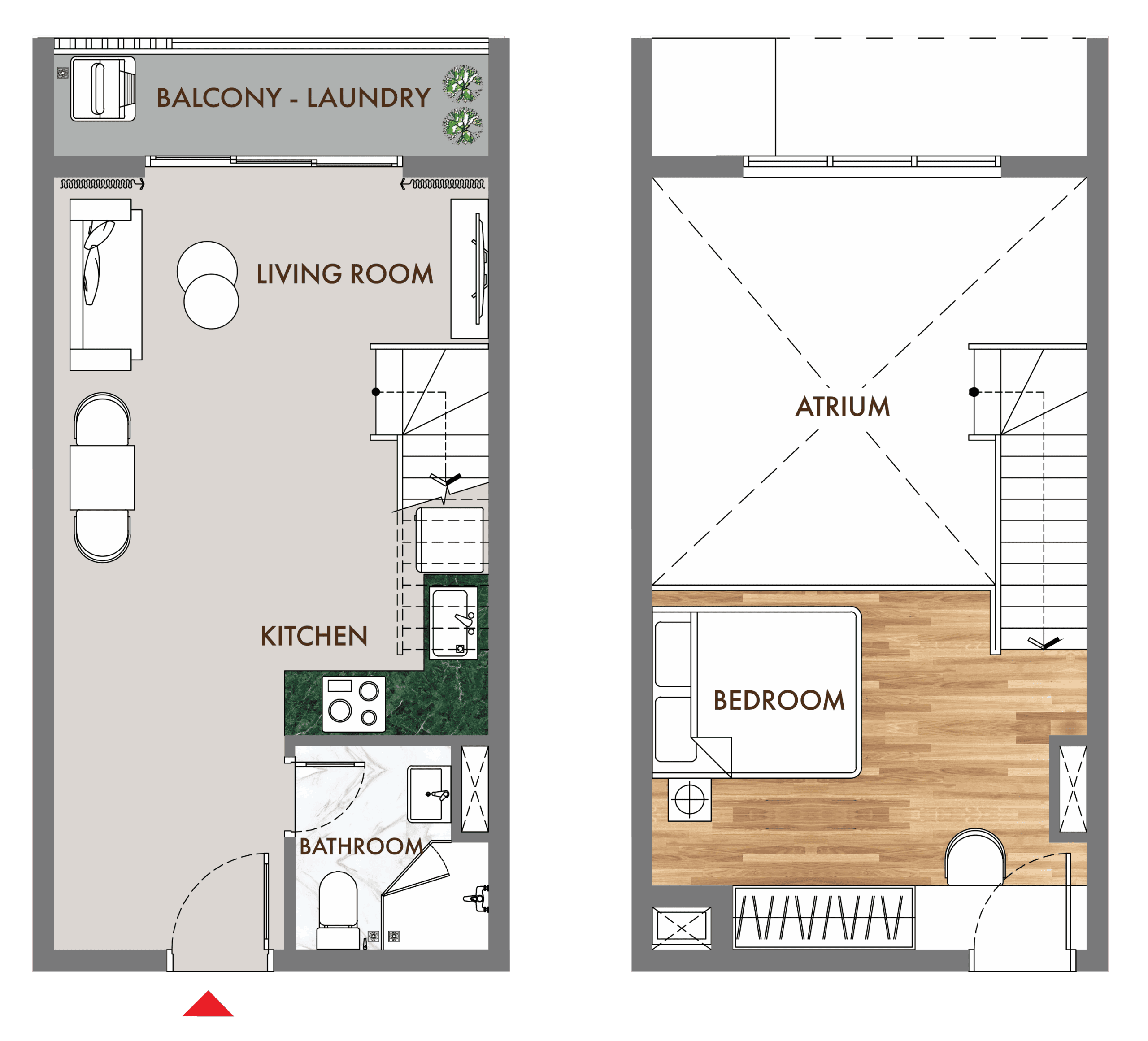 Layout chi tiết căn hộ Duplex F2 Phú Đông Sky One