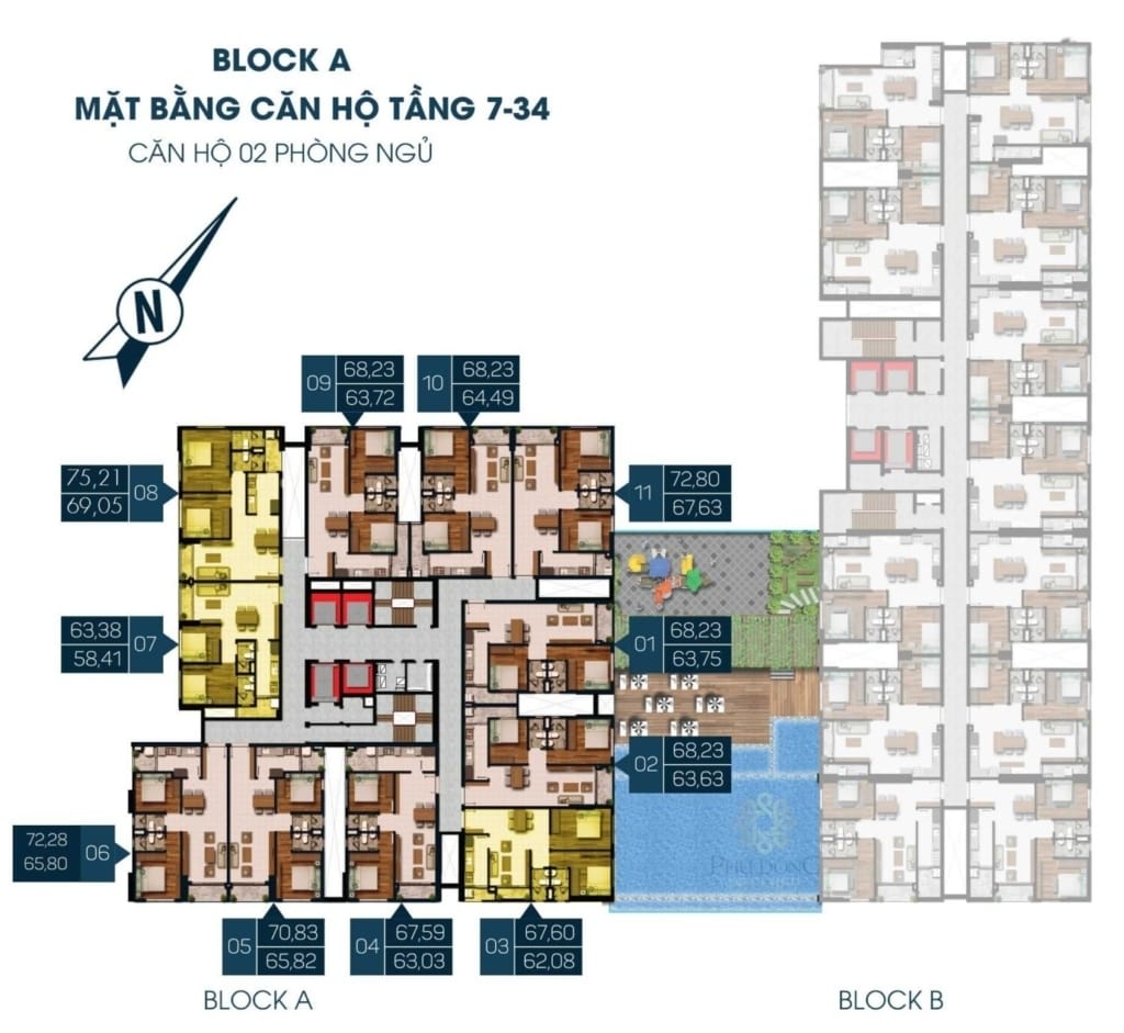 Layout Phú Đông Premier Block A Tầng 7 - 34