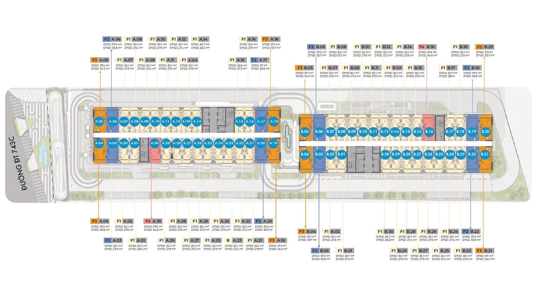 Mặt bằng tầng 5-6 dự án Phú Đông Sky One