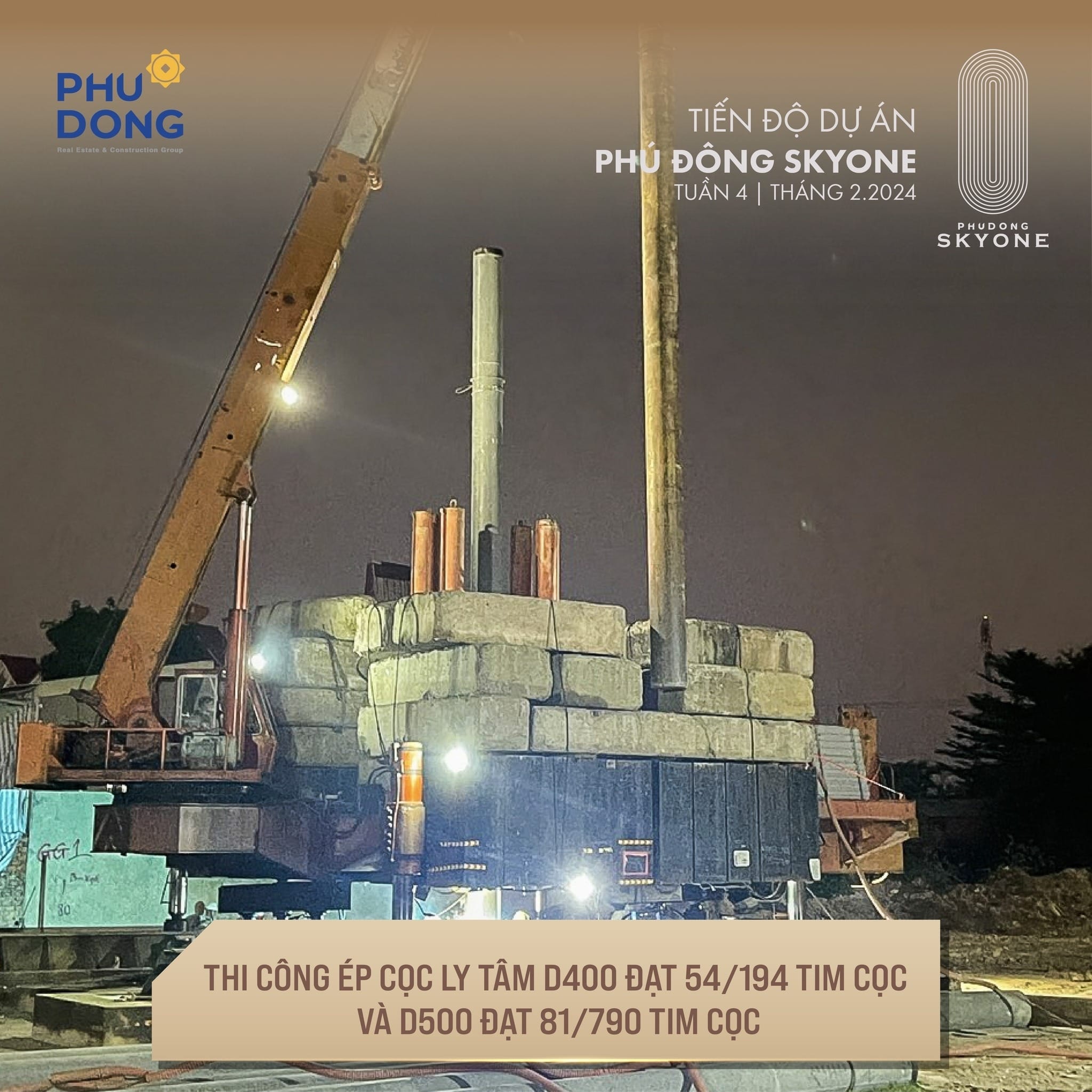 Hình ảnh công trường dự án Phú Đông SkyOne Dĩ An