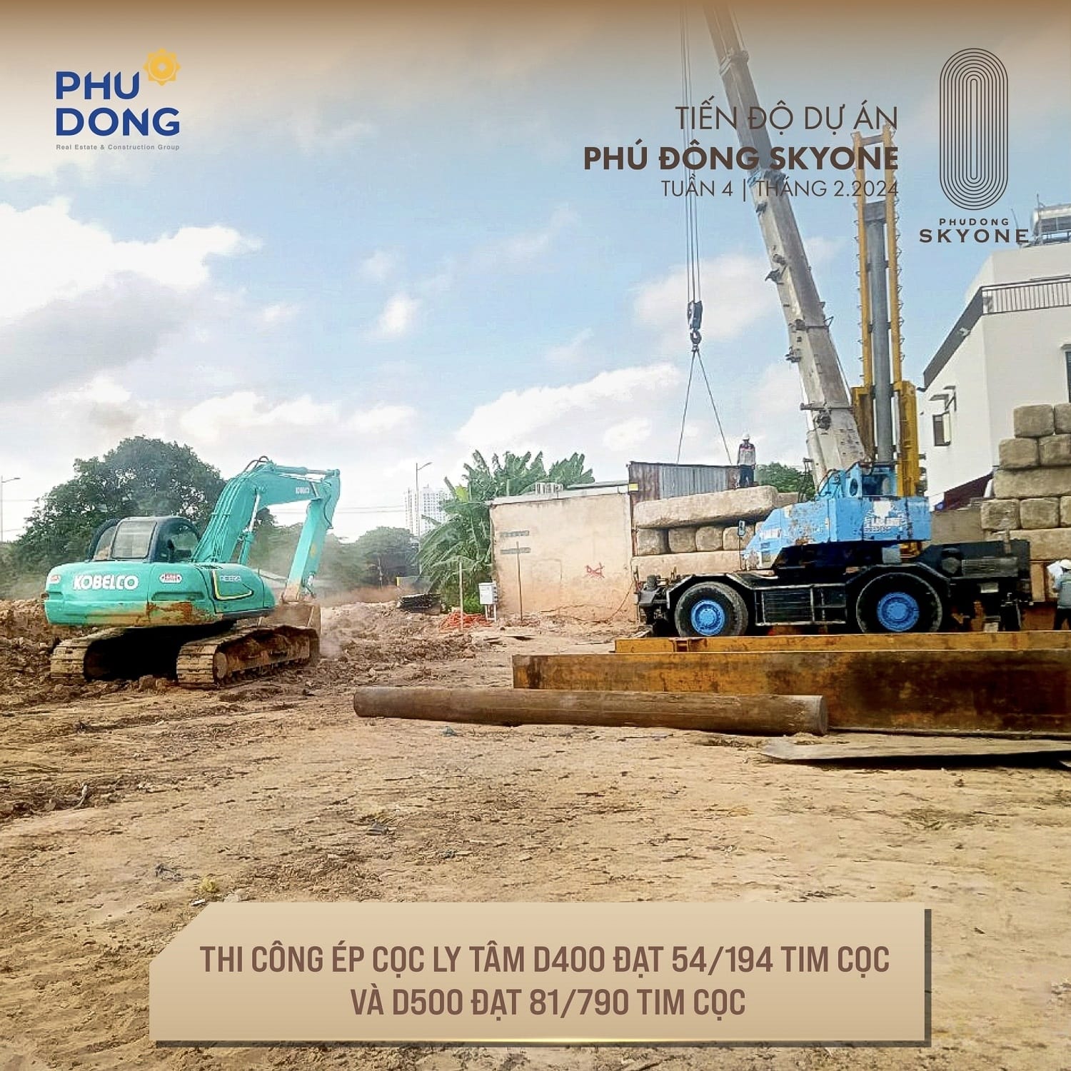 Cập nhật tiến độ xây dựng Phú Đông SkyOne